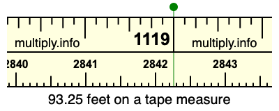 93.25 feet on a tape measure