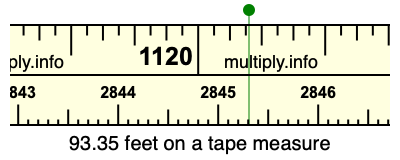 93.35 feet on a tape measure