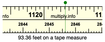 93.36 feet on a tape measure