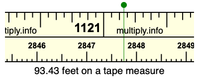 93.43 feet on a tape measure