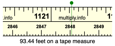 93.44 feet on a tape measure
