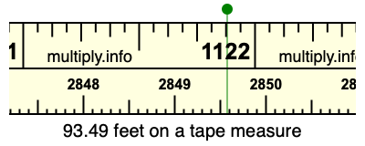 93.49 feet on a tape measure