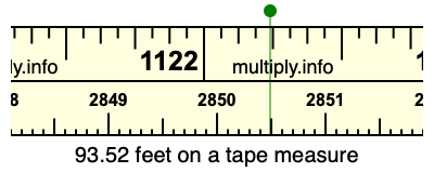 93.52 feet on a tape measure