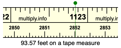 93.57 feet on a tape measure