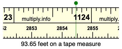 93.65 feet on a tape measure
