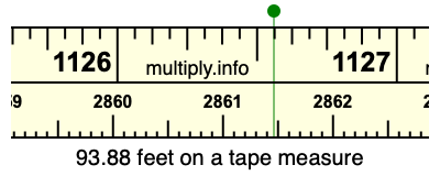 93.88 feet on a tape measure