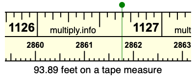 93.89 feet on a tape measure