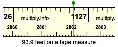 93.9 feet on a tape measure
