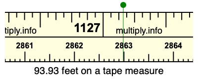 93.93 feet on a tape measure