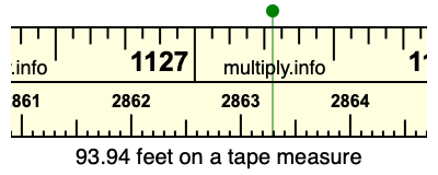 93.94 feet on a tape measure