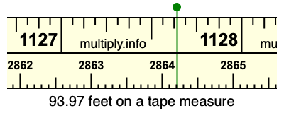 93.97 feet on a tape measure