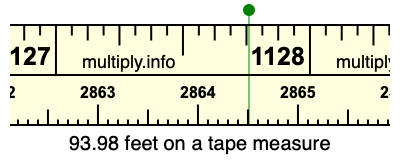 93.98 feet on a tape measure