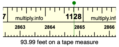 93.99 feet on a tape measure