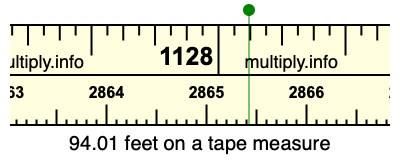 94.01 feet on a tape measure
