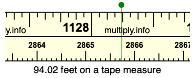 94.02 feet on a tape measure