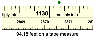 94.18 feet on a tape measure