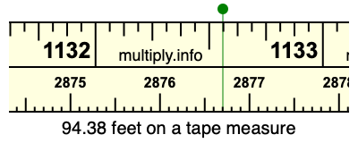 94.38 feet on a tape measure