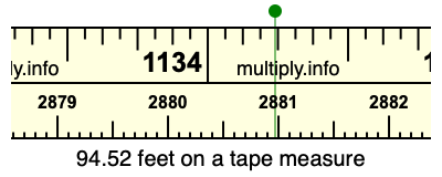 94.52 feet on a tape measure
