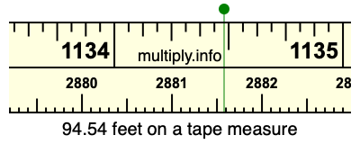 94.54 feet on a tape measure
