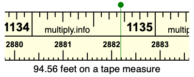 94.56 feet on a tape measure