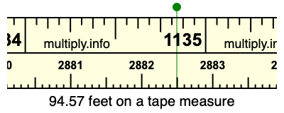 94.57 feet on a tape measure