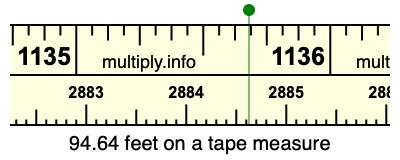 94.64 feet on a tape measure