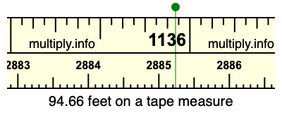 94.66 feet on a tape measure