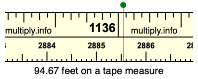 94.67 feet on a tape measure