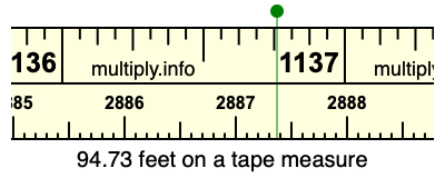 94.73 feet on a tape measure