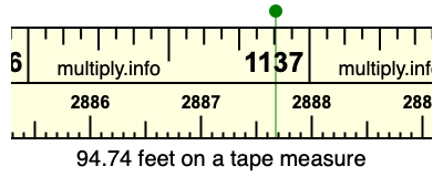94.74 feet on a tape measure
