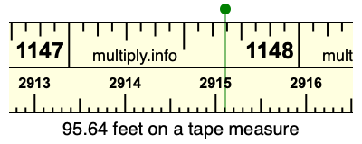 95.64 feet on a tape measure