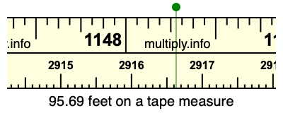 95.69 feet on a tape measure