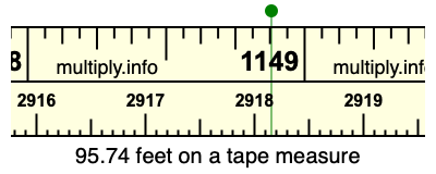 95.74 feet on a tape measure