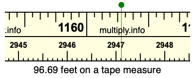 96.69 feet on a tape measure