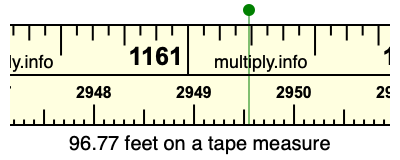96.77 feet on a tape measure