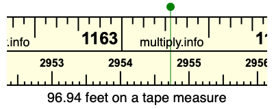 96.94 feet on a tape measure