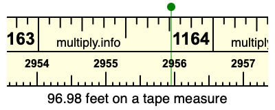 96.98 feet on a tape measure