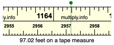 97.02 feet on a tape measure