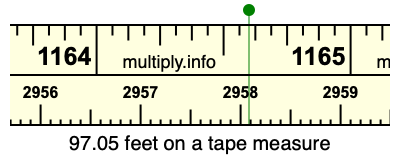 97.05 feet on a tape measure