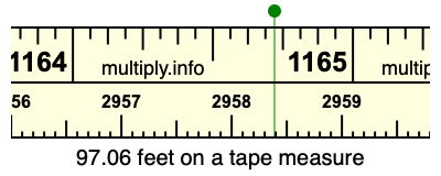 97.06 feet on a tape measure