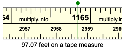 97.07 feet on a tape measure