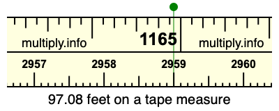 97.08 feet on a tape measure