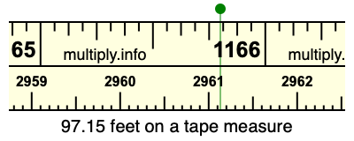 97.15 feet on a tape measure