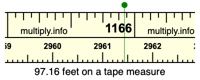 97.16 feet on a tape measure