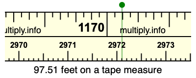 97.51 feet on a tape measure