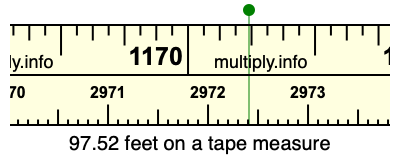 97.52 feet on a tape measure