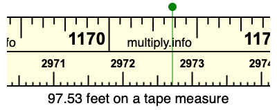 97.53 feet on a tape measure