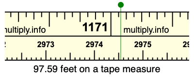 97.59 feet on a tape measure