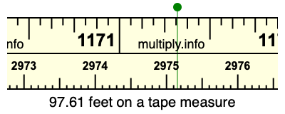 97.61 feet on a tape measure