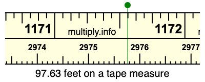 97.63 feet on a tape measure